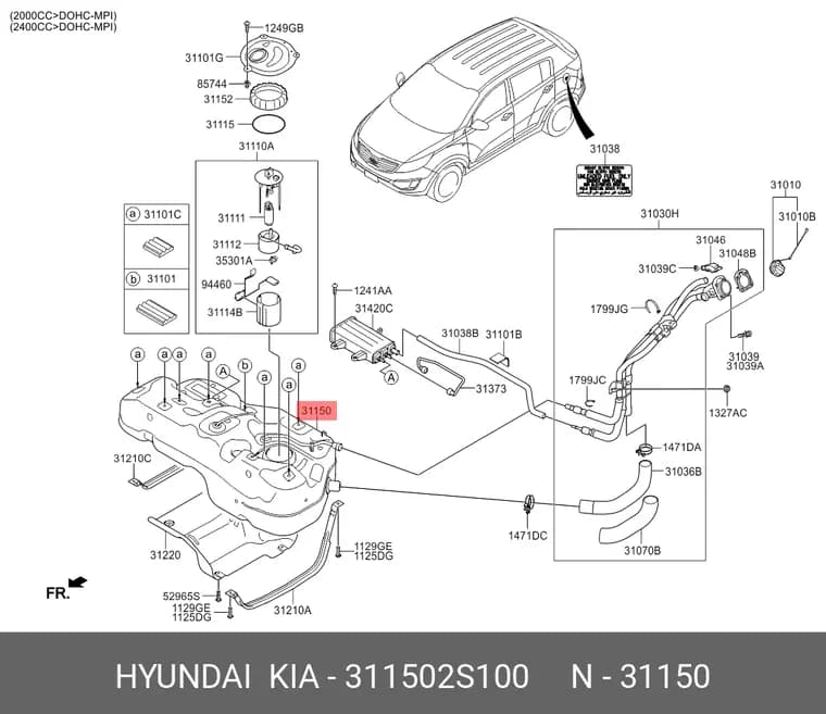 باک بنزین IX35