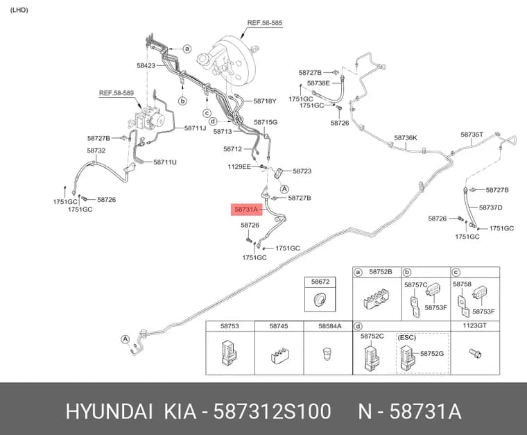 شلنگ ترمز جلو چپ IX35