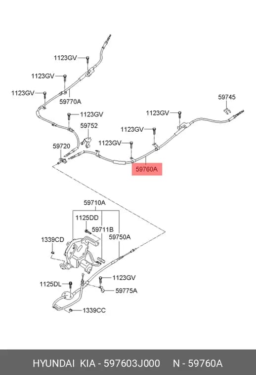 سیم ترمز دستی چپ ix55