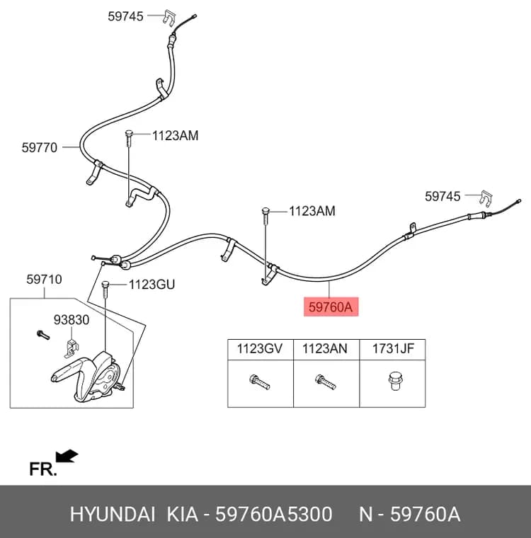 سیم ترمز دستی چپ سراتو