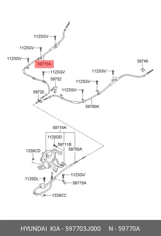 سیم ترمز دستی راست ix55