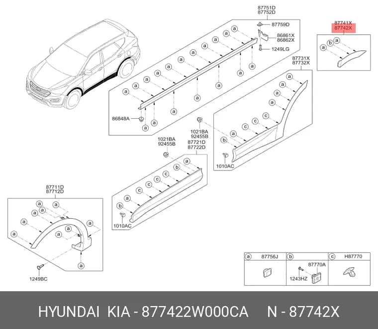 گارنیش گلگیر عقب راست IX45